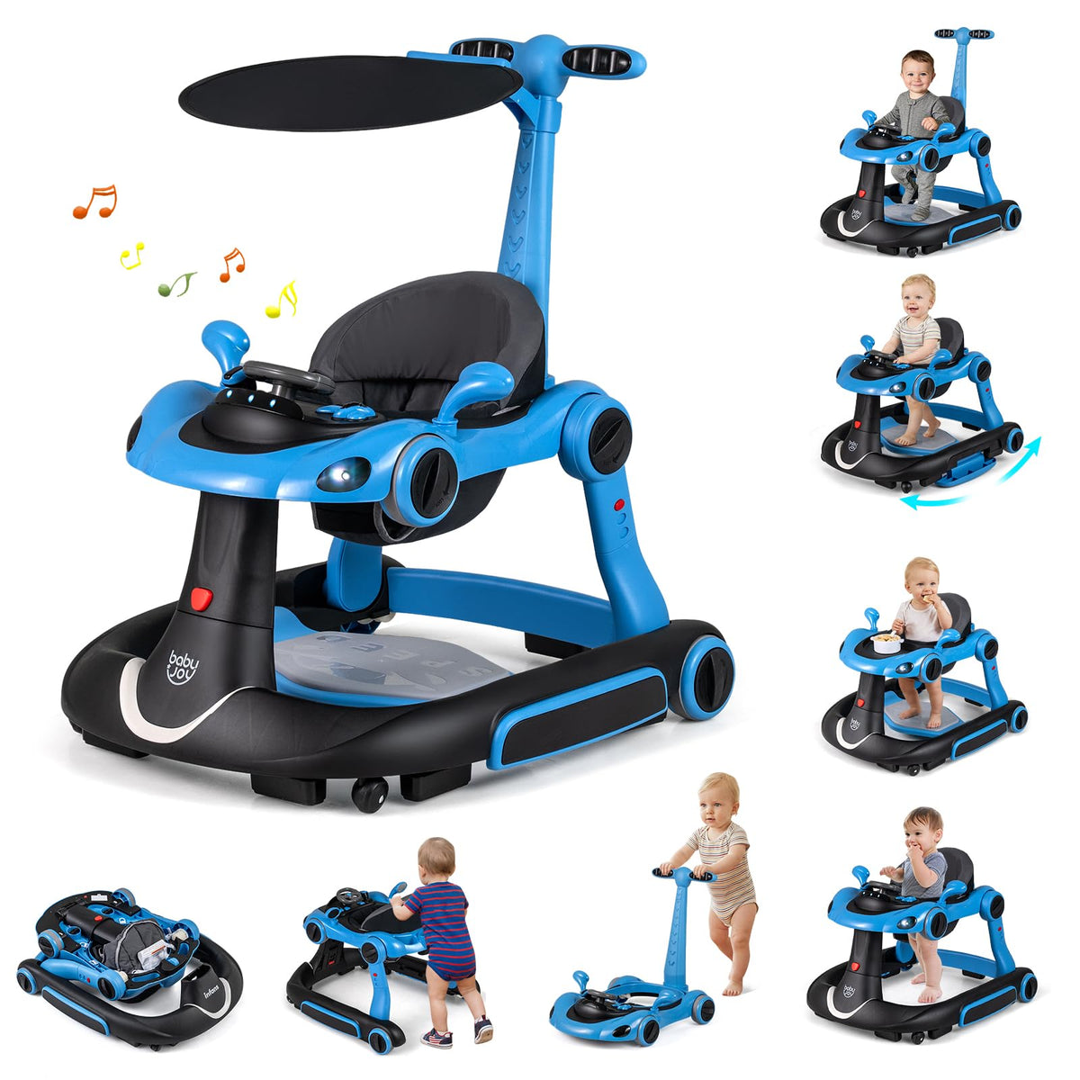 Foldable Adjustable Baby Walker with Wheels F7877