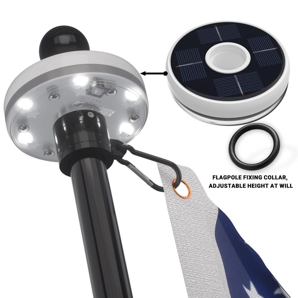 7FT Flag Pole Kit with Solar Light N846
