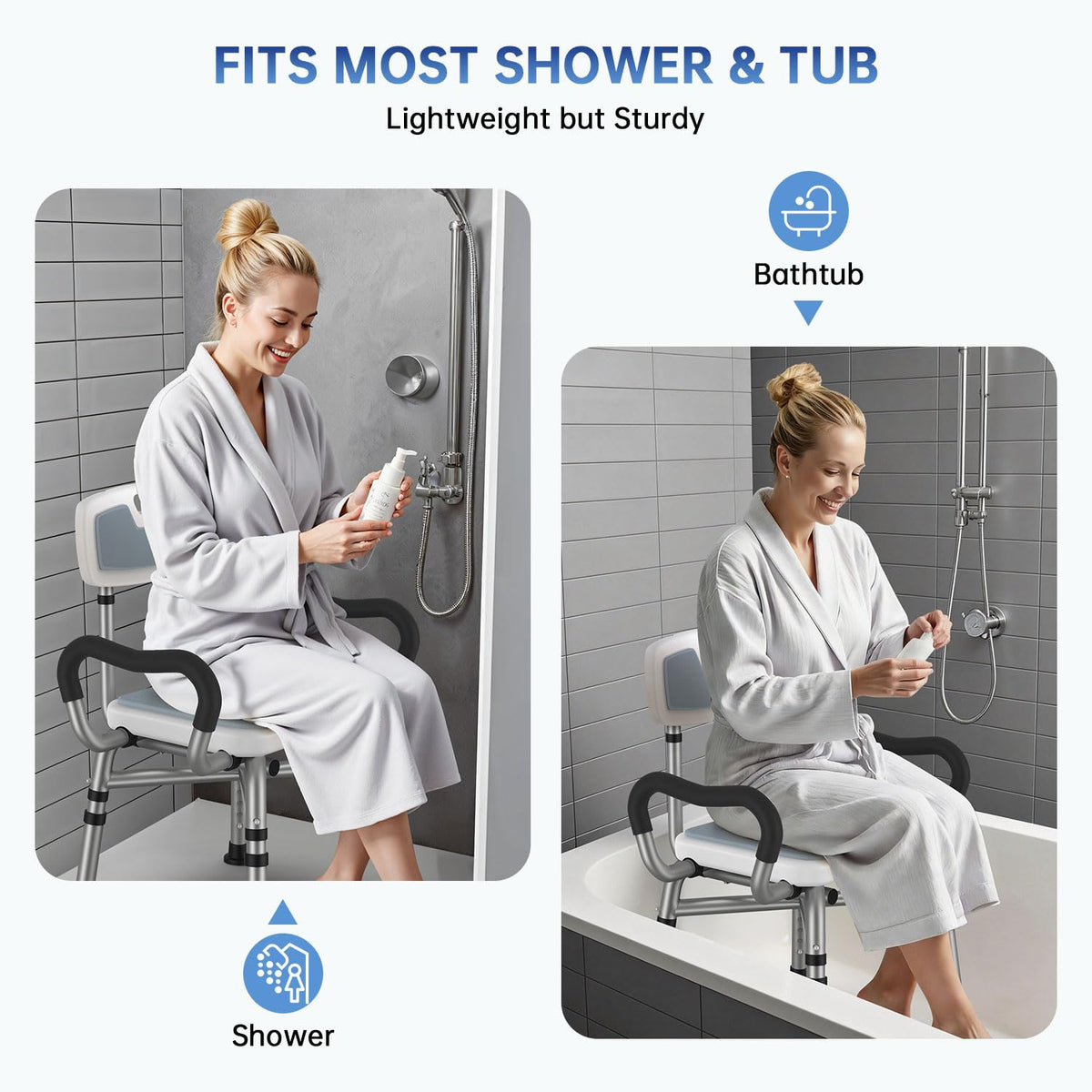 Shower Chair with Arms and Back V37942