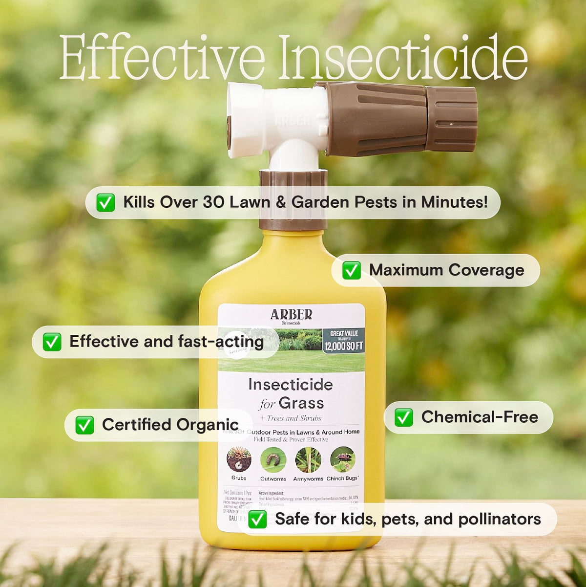 Organic Grub Killer & Lawn Insecticide 16 oz D3916