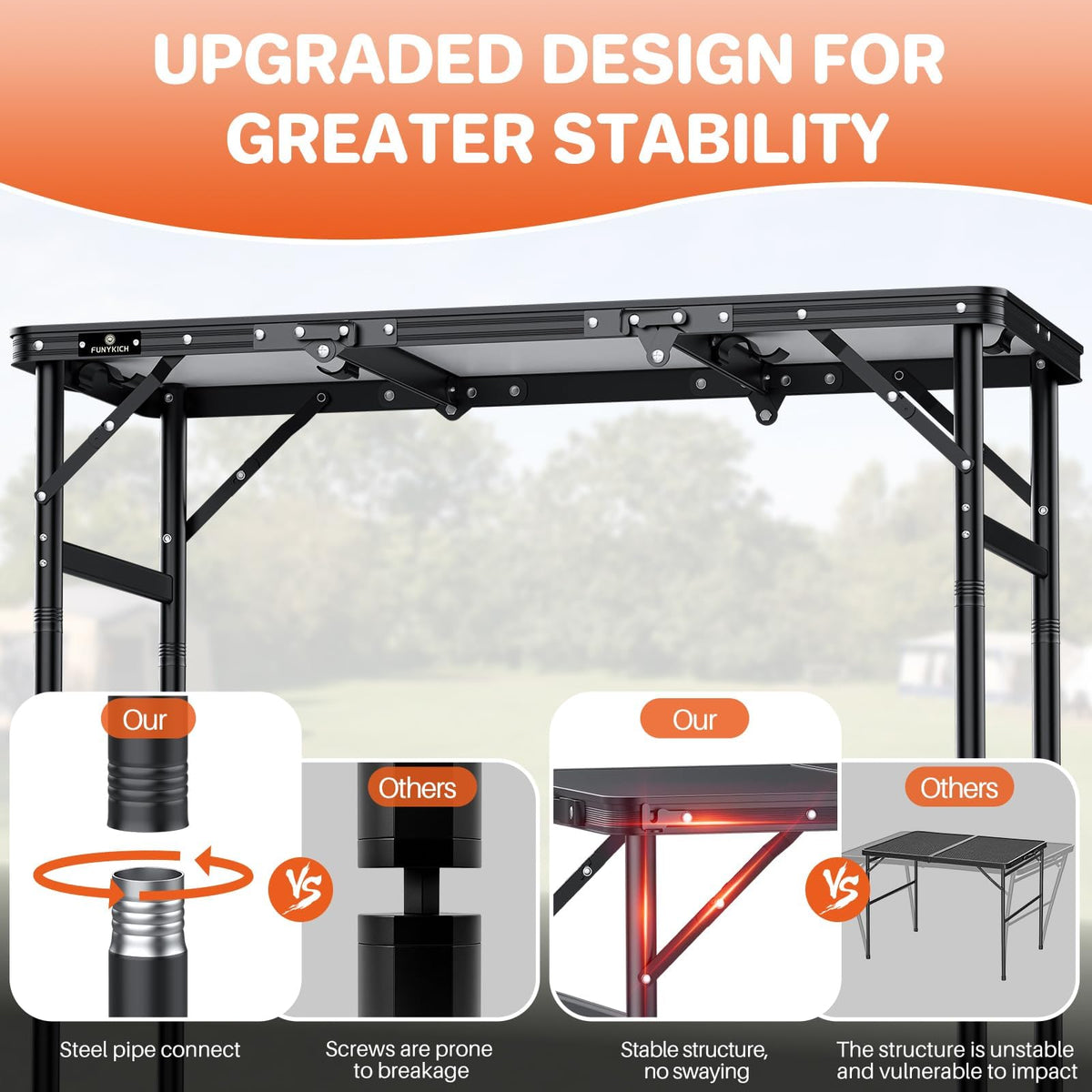 Aluminum Folding Camping Table 3 Height Adjustable J40747