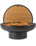 32 Inch Round Wood Burning Fire Pit Table with Grill W23037