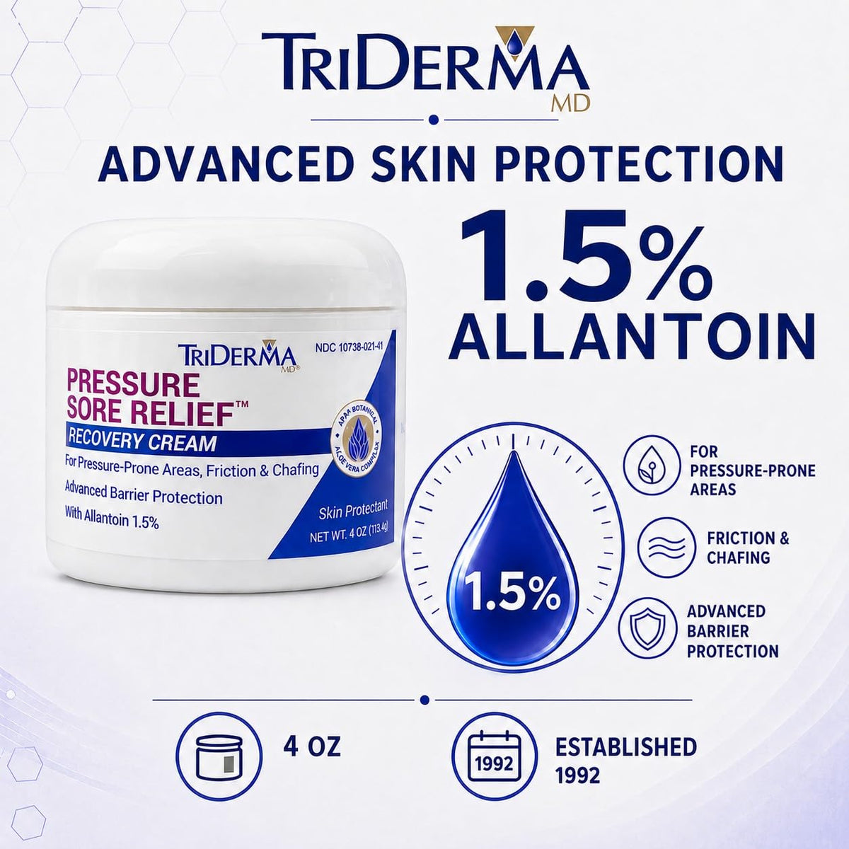 Healing Cream for Pressure Sores with Calendula and Aloe, 4 oz Jar I943511