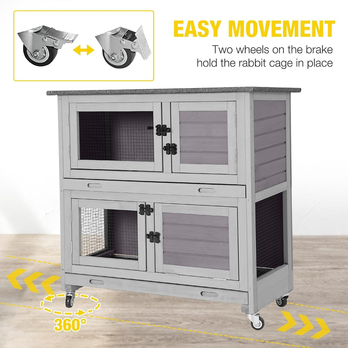 Rabbit Hutch 2 Story Pet House on Wheels K1539