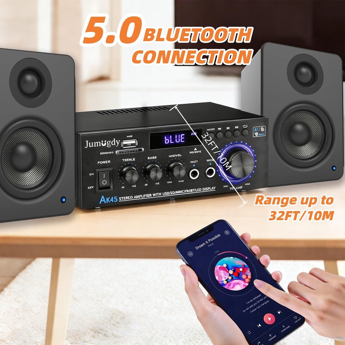 800W 2 Channel Bluetooth Power Amplifier X866