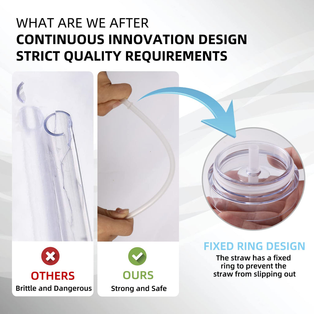 20oz Double Wall Plastic Tumbler with Lid and Straw V465