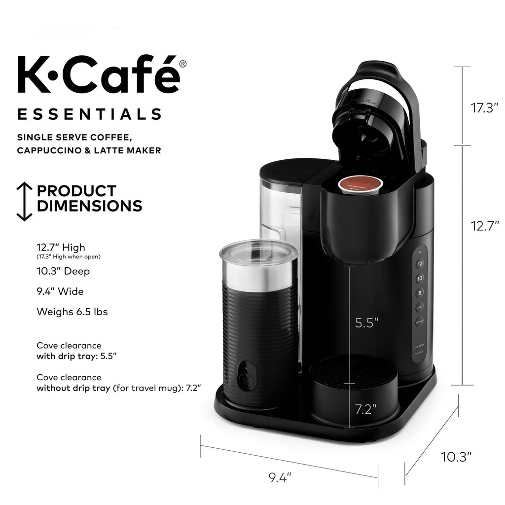Black Single Serve Coffee Maker with Milk Frother U72525