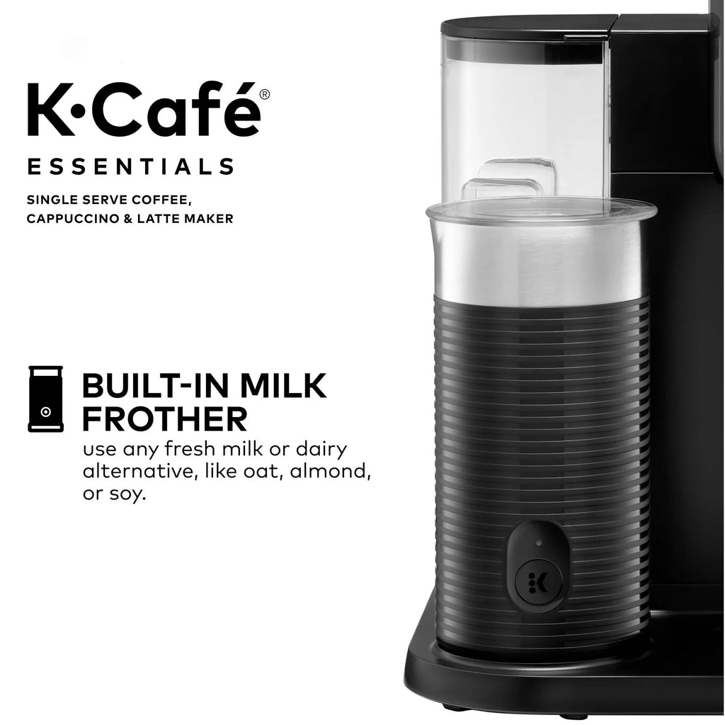 Black Single Serve Coffee Maker with Milk Frother U72525