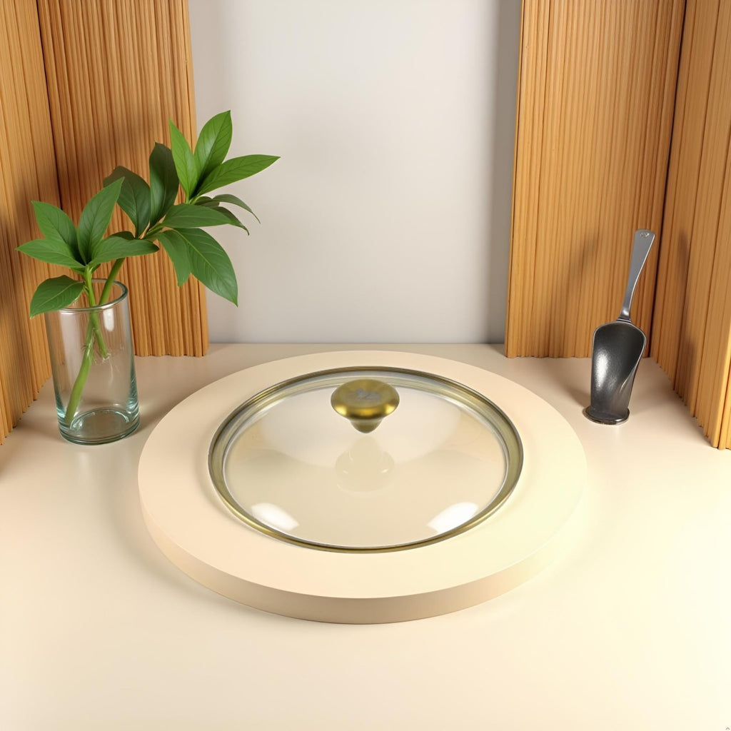 10" Tempered Glass Lid with Steam Vent & Stainless Steel Rim E693
