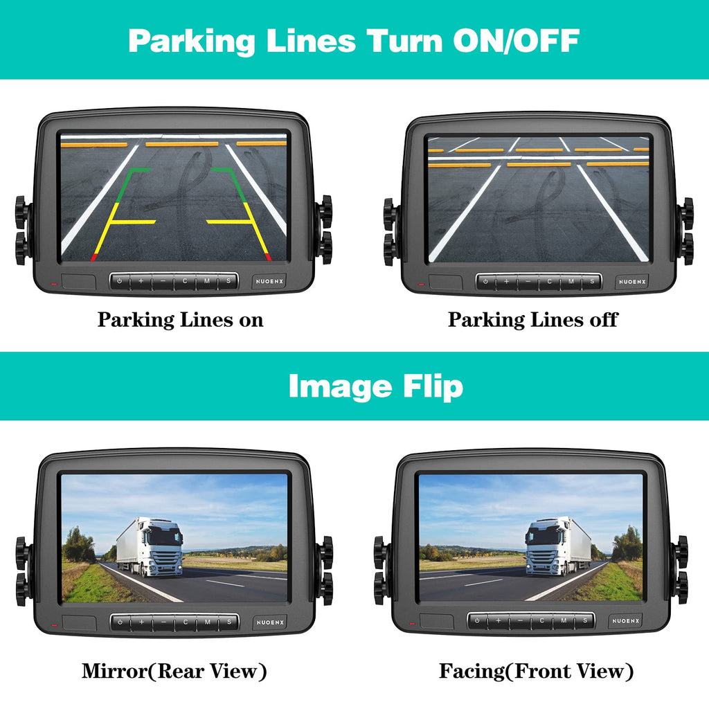 Wireless Backup Camera 7 Inch Monitor Rear View Camera System IP69 Waterproof Night Vision Y347