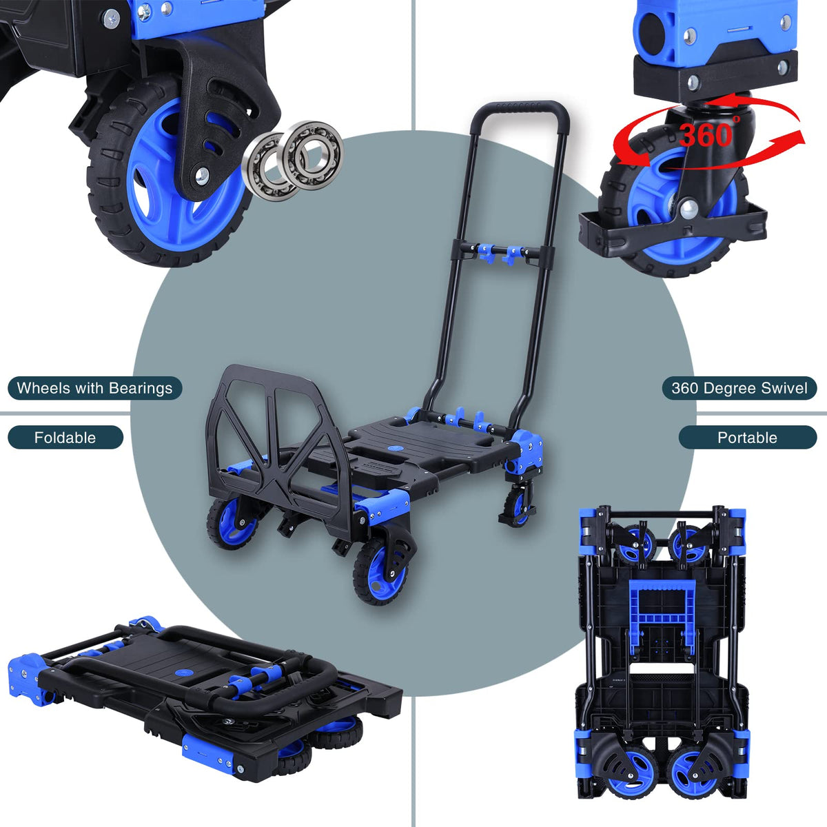 2-in-1 Foldable Hand Truck Dolly 330LB Capacity F189473