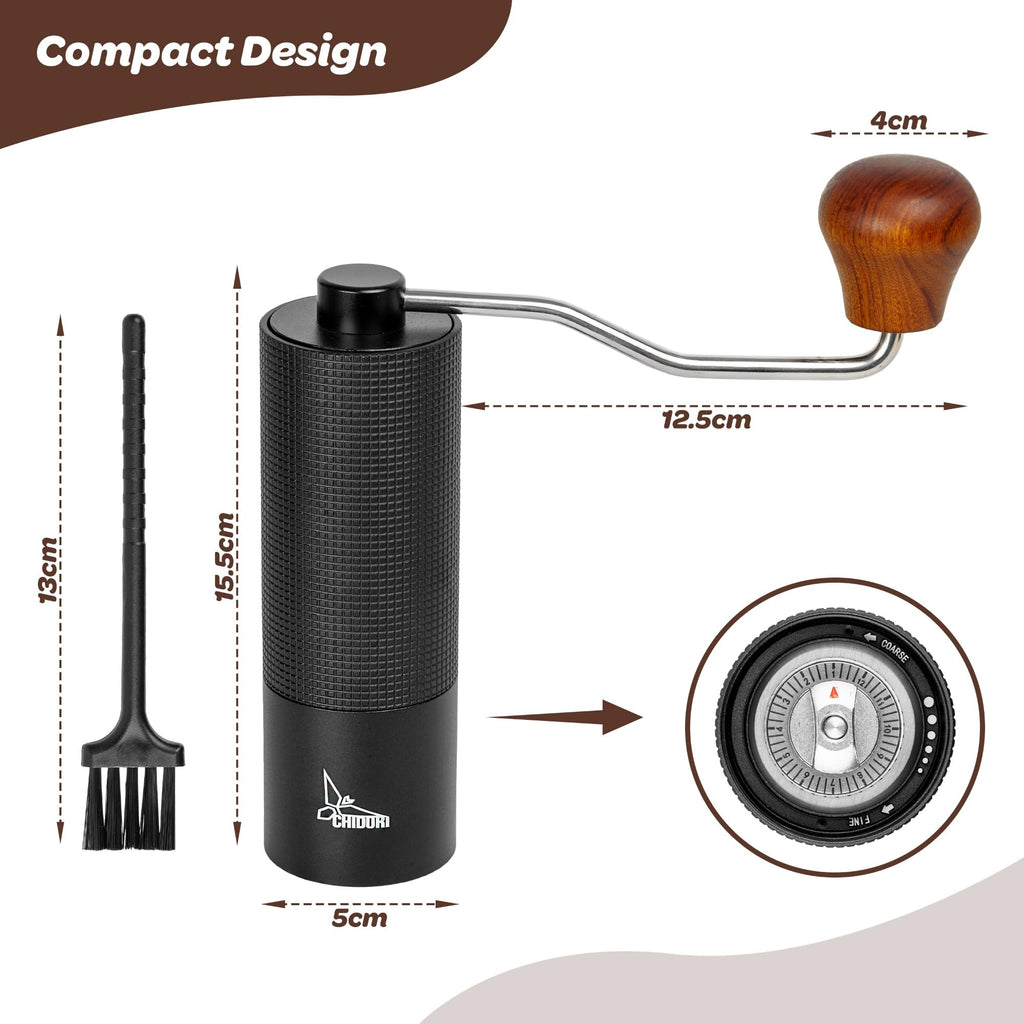 Manual Hand Crank Stainless Steel Conical Burr Coffee Grinder X66313