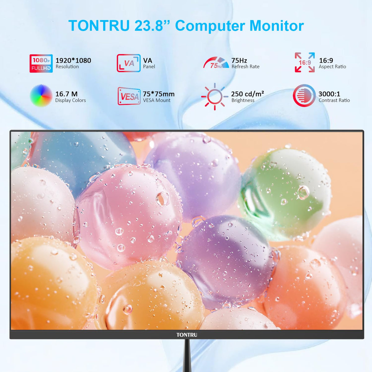 23.8 inch Full HD VA Monitor 75Hz Black S138