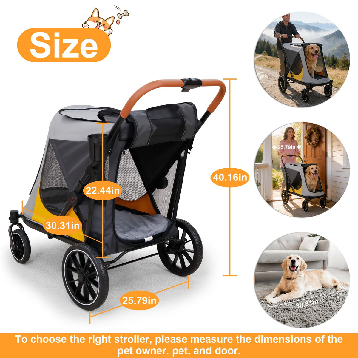Large Dog Stroller with Dual Entry D115819
