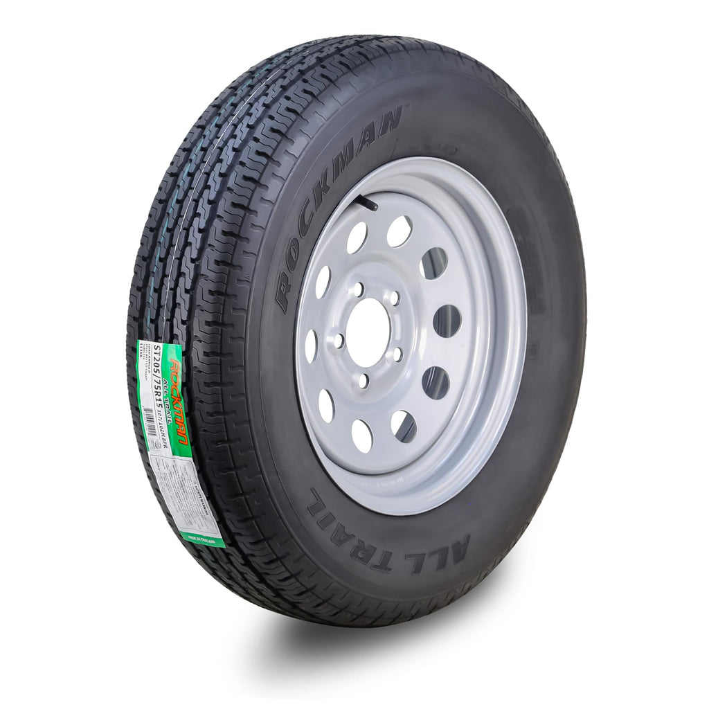Trailer Tire Wheel ST205/75R15 8-Ply Silver Mod Rim A230804