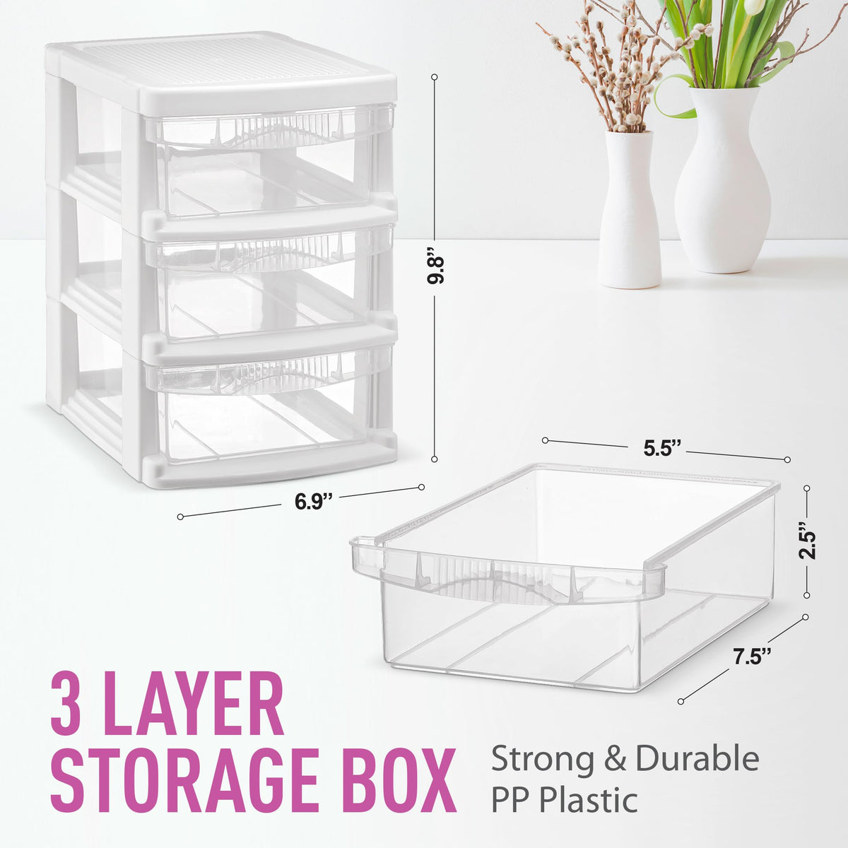 3 Drawer Plastic Storage Unit N5115