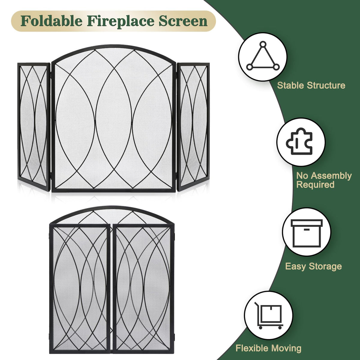 Wrought Iron Fireplace Screen T883