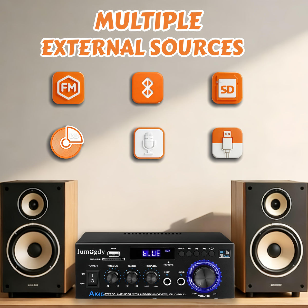 800W 2 Channel Bluetooth Power Amplifier X866