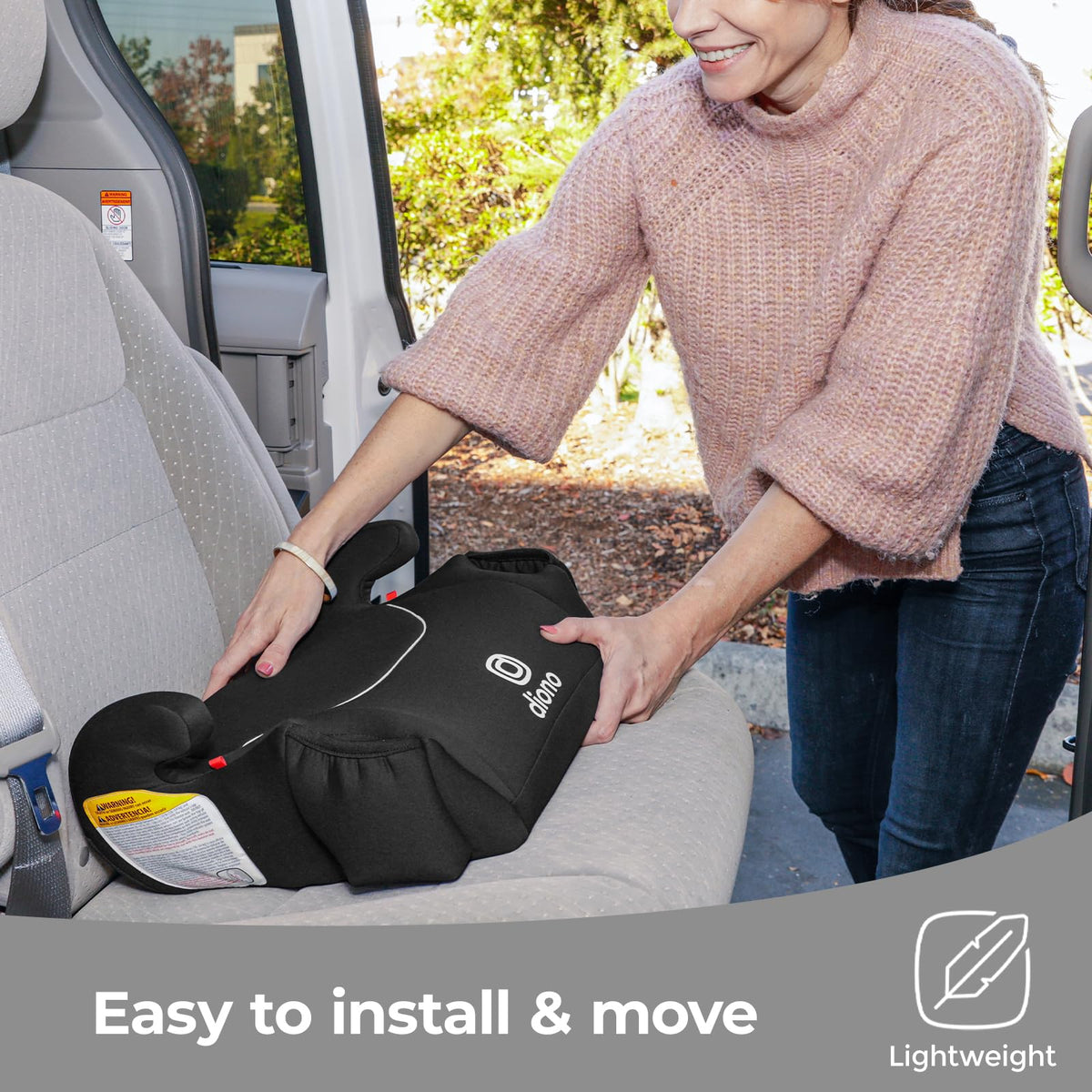 Black Backless Booster Car Seats, Pack of 2 E1228