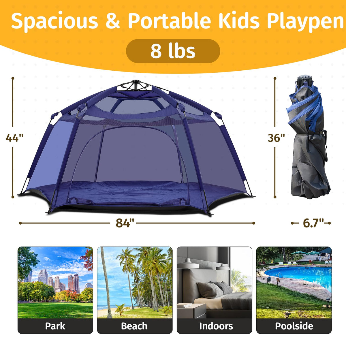 Portable Baby Playpen with Mesh L4358