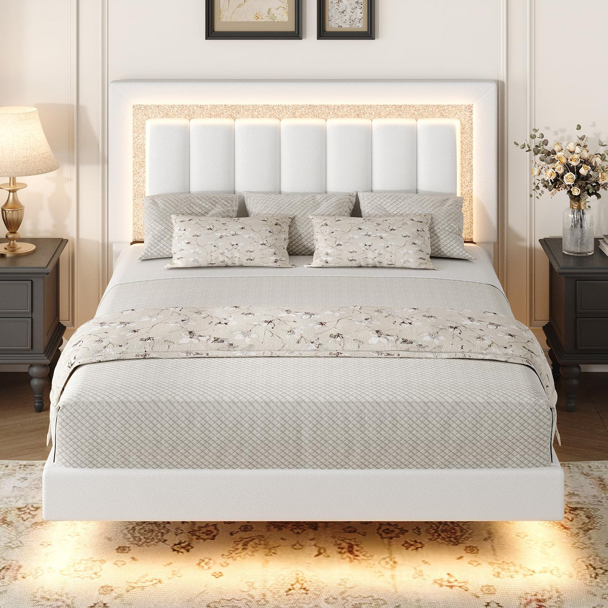 Full Floating Bed Frame with LED Lights T5205