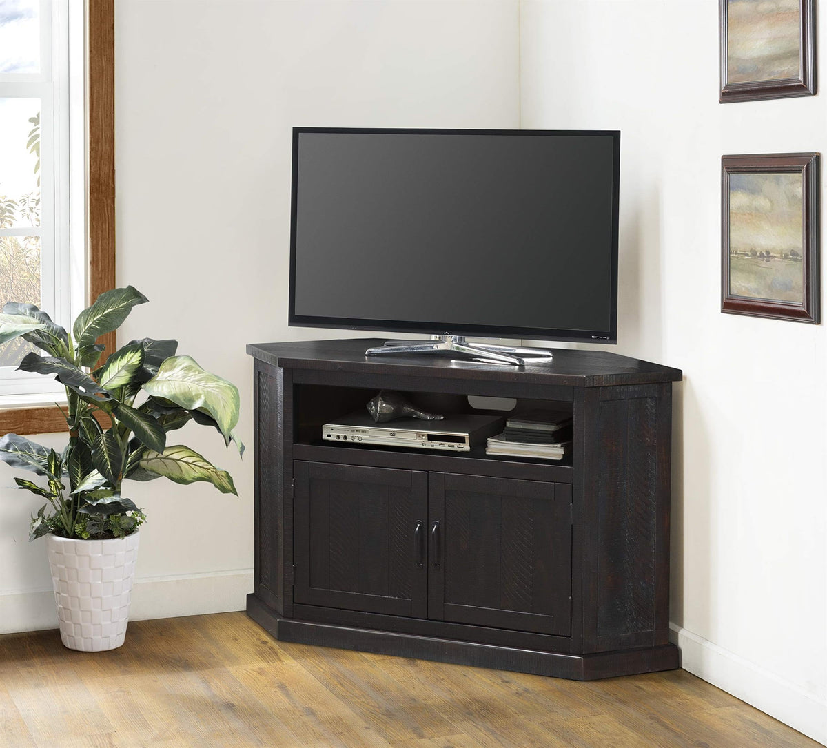 Solid Wood TV Stand with Cabinet Storage P711720