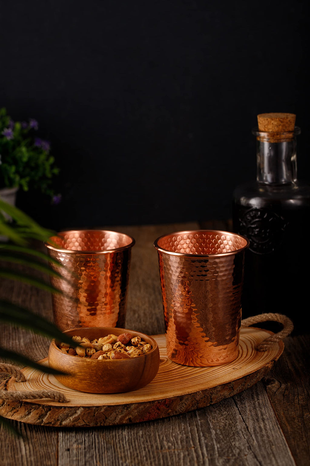 Set of 2 Hammered Copper Cups 18 Ounces S46003
