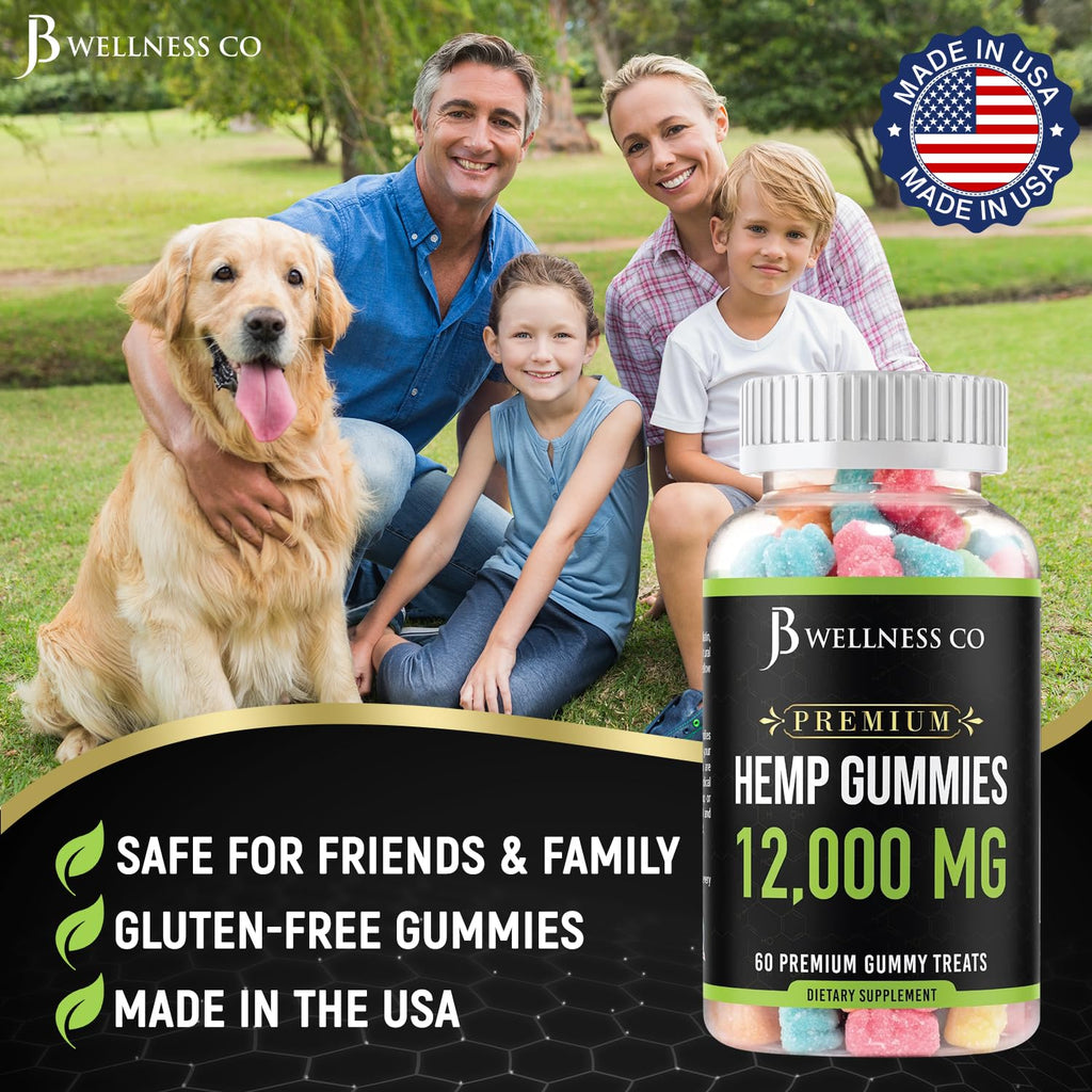 Hemp Gummies 12,000 Vitamins & Omega 3,6,9 120 Count J157