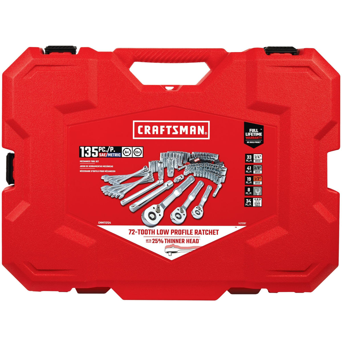135 Pcs SAE and Metric Socket Wrench Set with Case N372