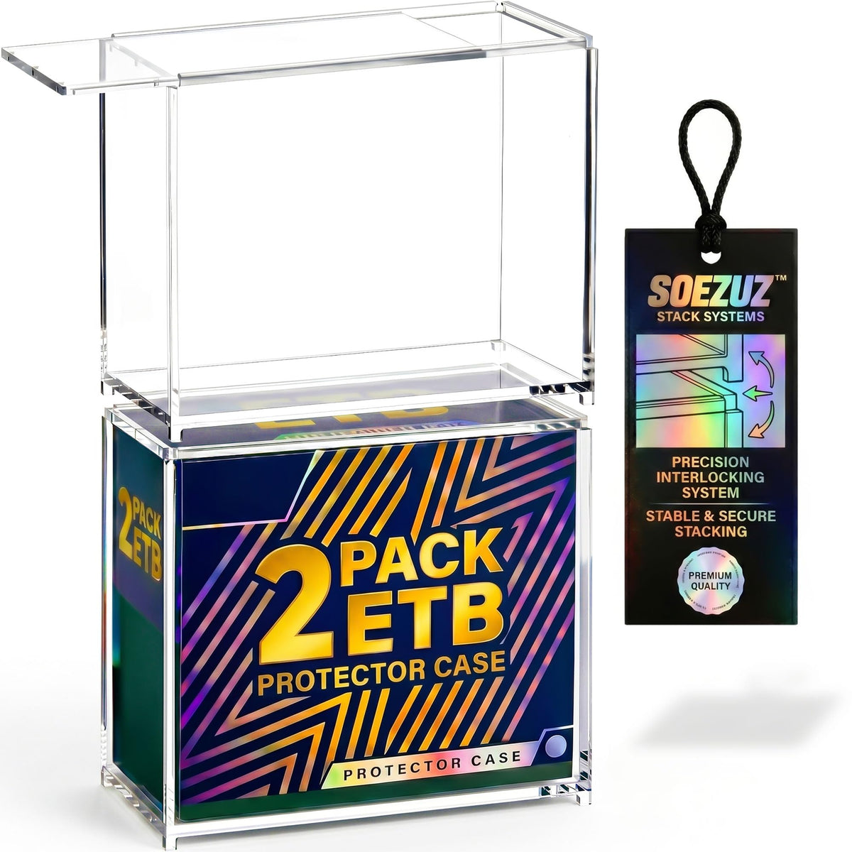 2 Pack Acrylic Case Stackable Magnetic Protector for ETB Storage H856
