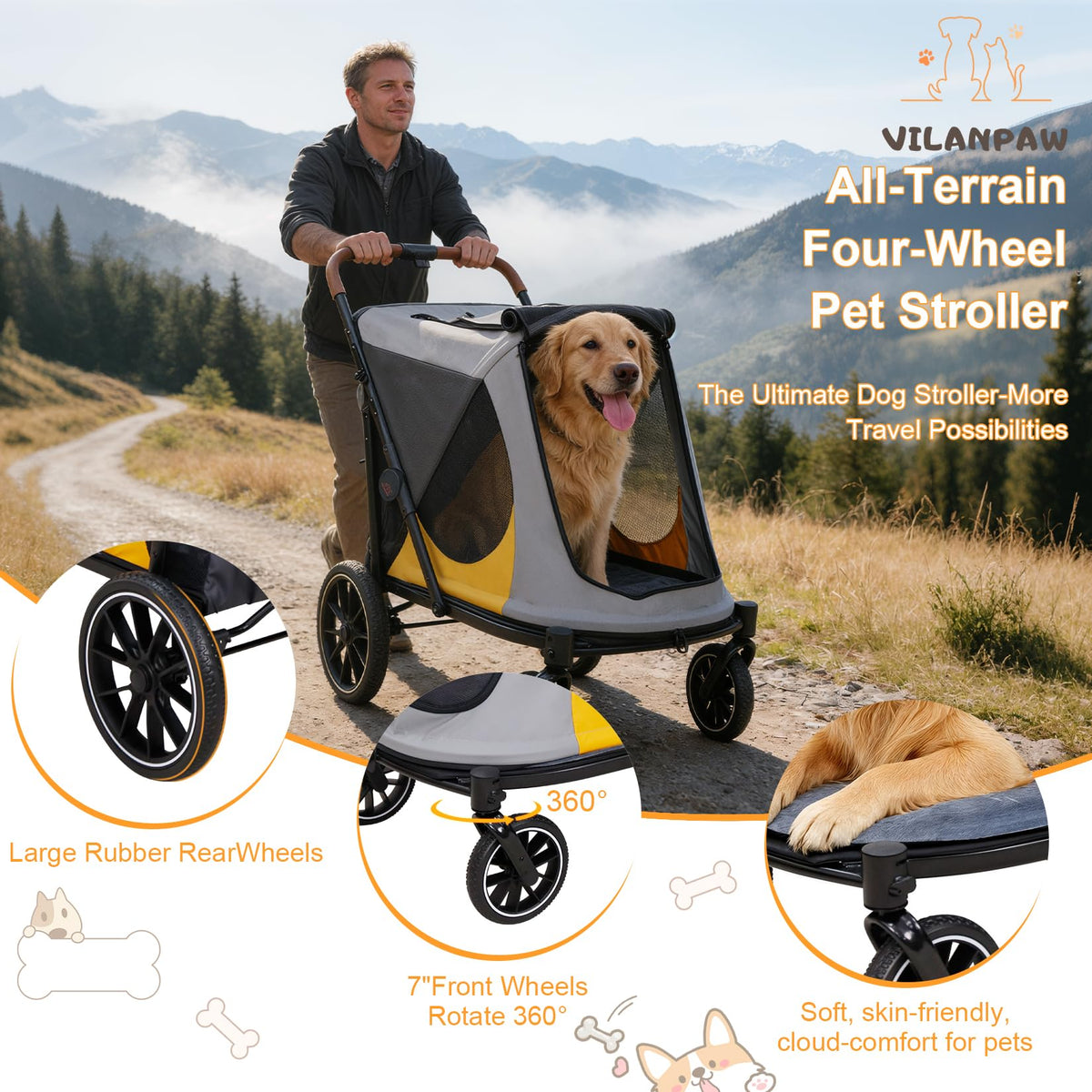 Large Dog Stroller with Dual Entry D115819