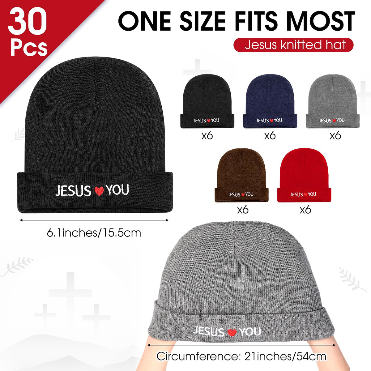 30 Pack Winter Beanie Hats I886107