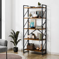 5 Tiers Rustic Brown Bookshelf V73191