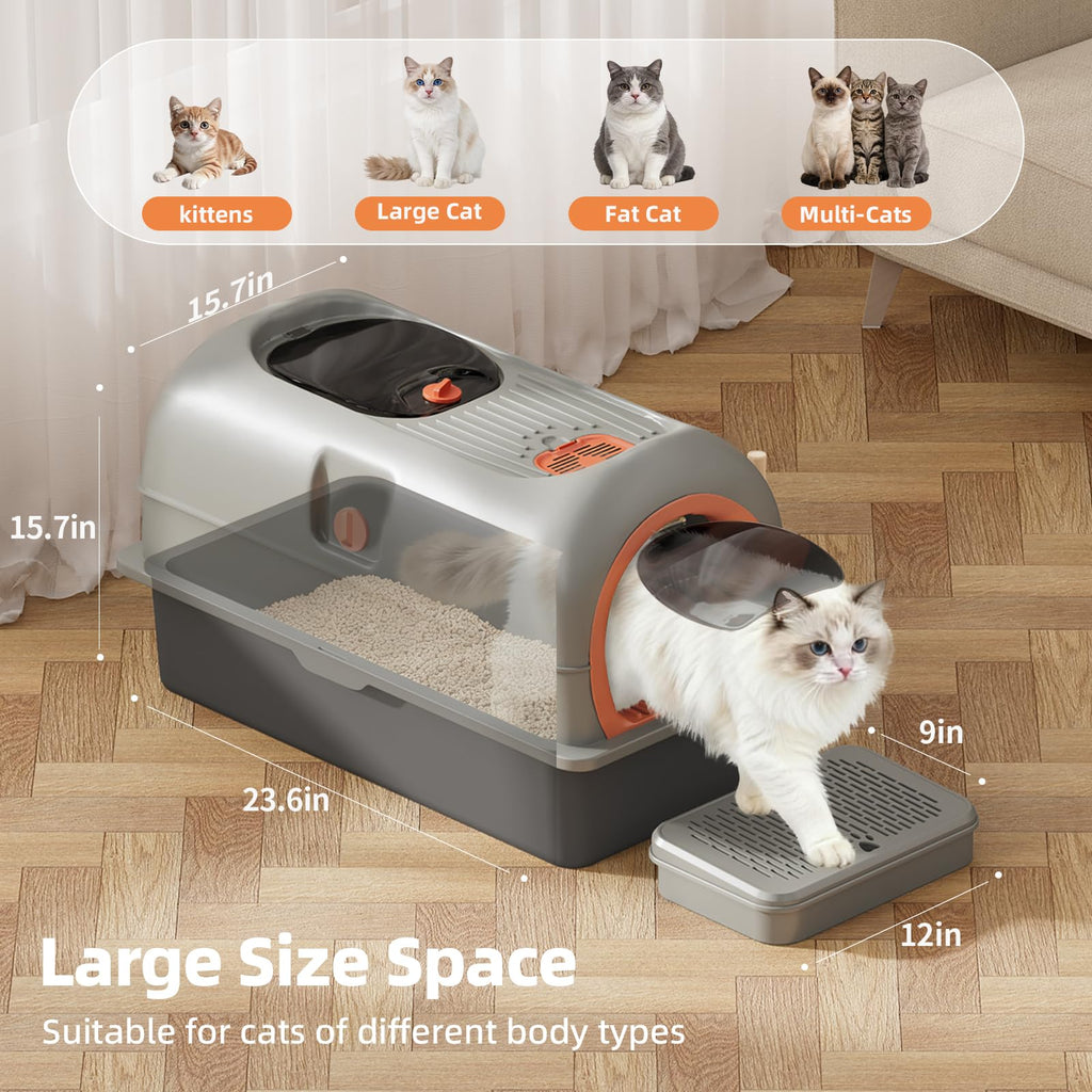 Stainless Steel Cat Litter Box with Lid L93959
