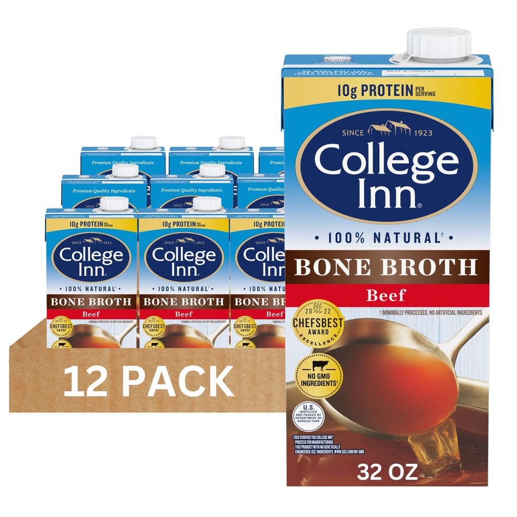 100% Natural Beef Bone Broth 32 fl Ounce Pack of 12 E641