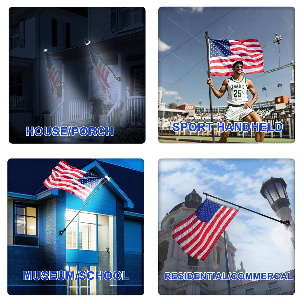 7FT Flag Pole Kit with Solar Light N846