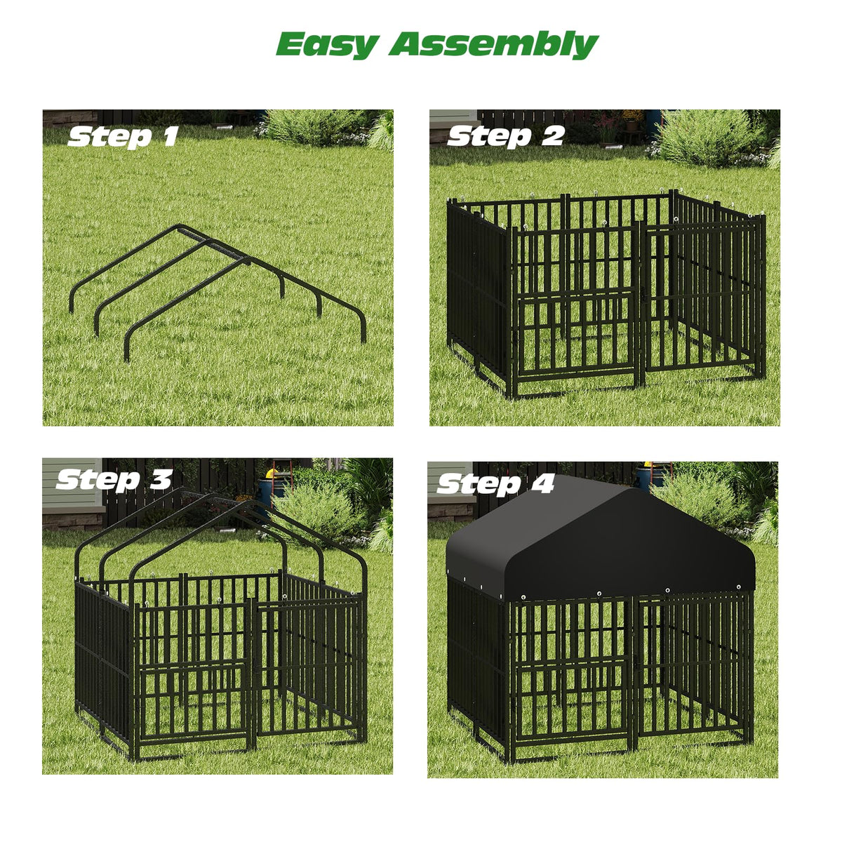 Small Dog Kennel Outdoor Heavy Duty Welded Wire Steel Pet Enclosure F653