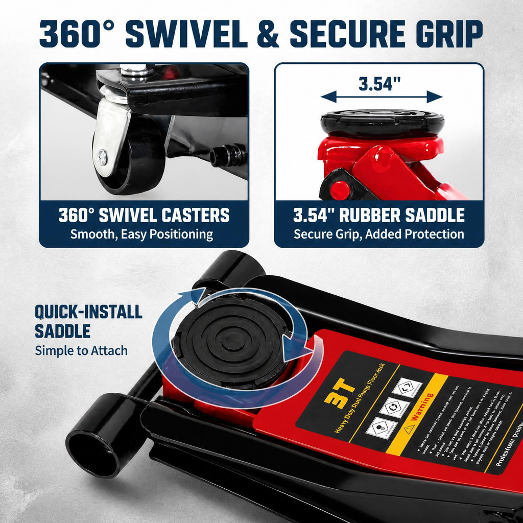 3 Ton Low Profile Steel Hydraulic Floor Jack L77037