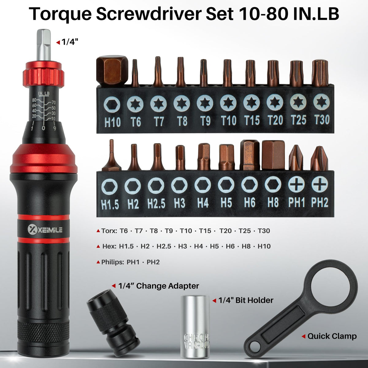 Inch Pound Torque Screwdriver 10-80 In.Lb M4832