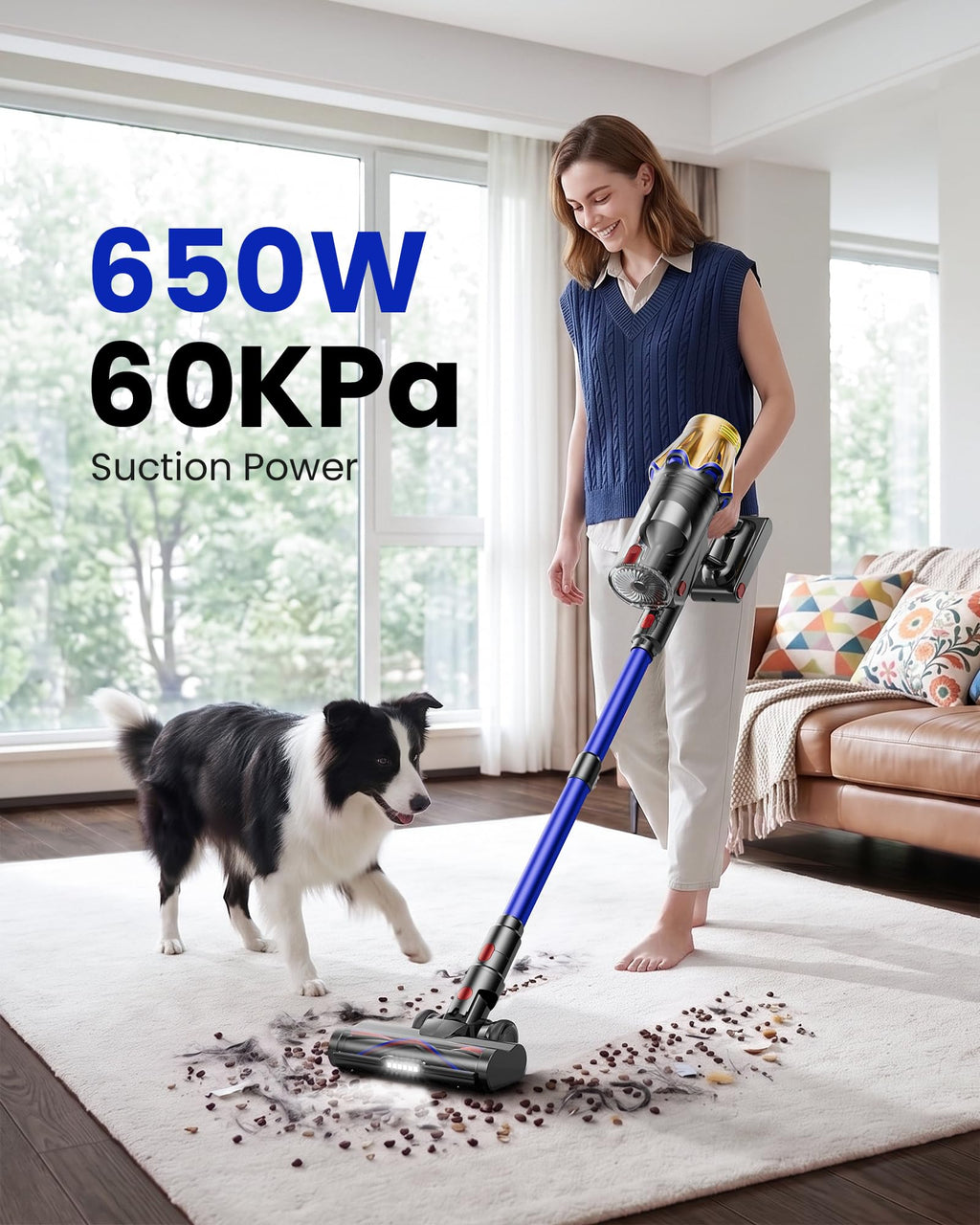650W 60KPA Cordless Stick Vacuum Cleaner W33802