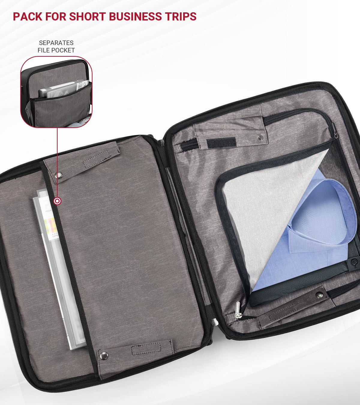 Rolling Laptop Bag with USB & Type-C Charging Port, Water Resistant 17.3 Inch X765383