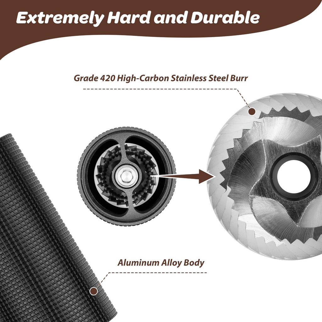 Manual Hand Crank Stainless Steel Conical Burr Coffee Grinder X66313