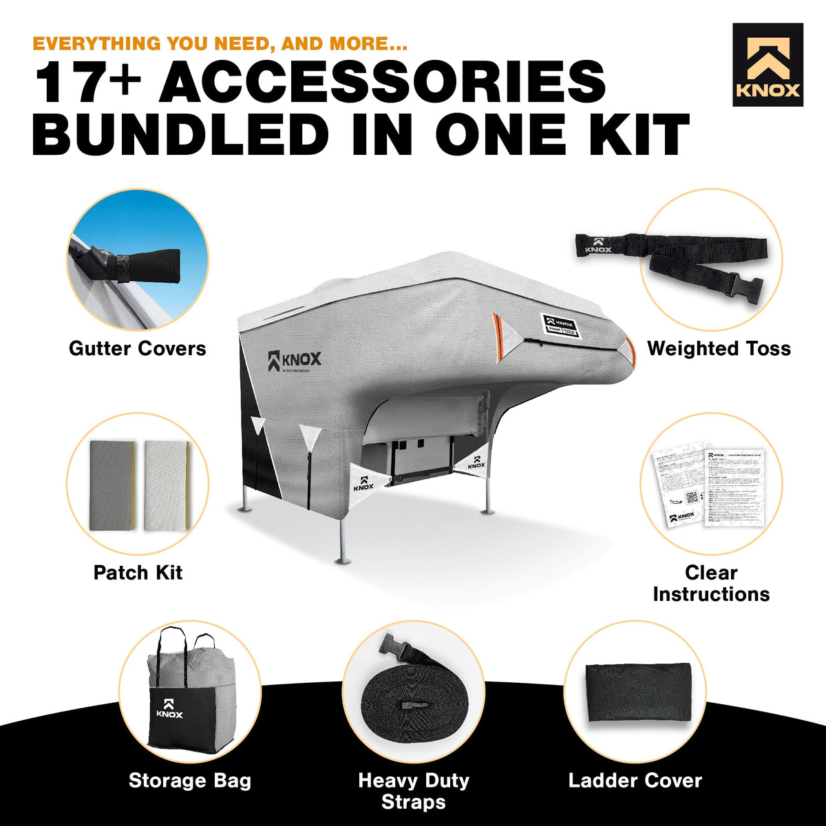 RV Truck Camper Cover with Ladder Cover and Gutter Cover I833308