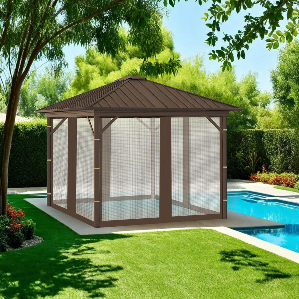 Replacement Gazebo Mosquito Netting 8x8x7 FT Brown V62390