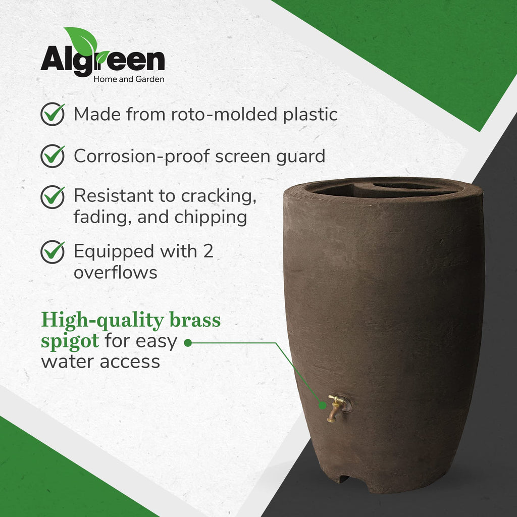 50 Gallon Plastic Rain Barrel 2 Pack V274