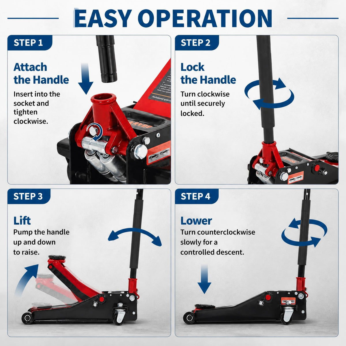 3 Ton Low Profile Steel Hydraulic Floor Jack L77037