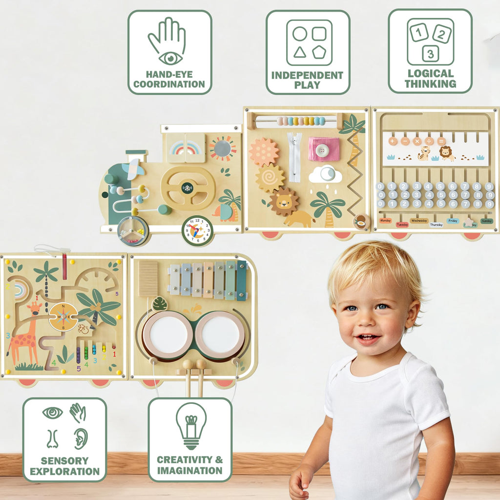 Montessori Wooden Activity Wall Board for Toddlers 18M+ P8393