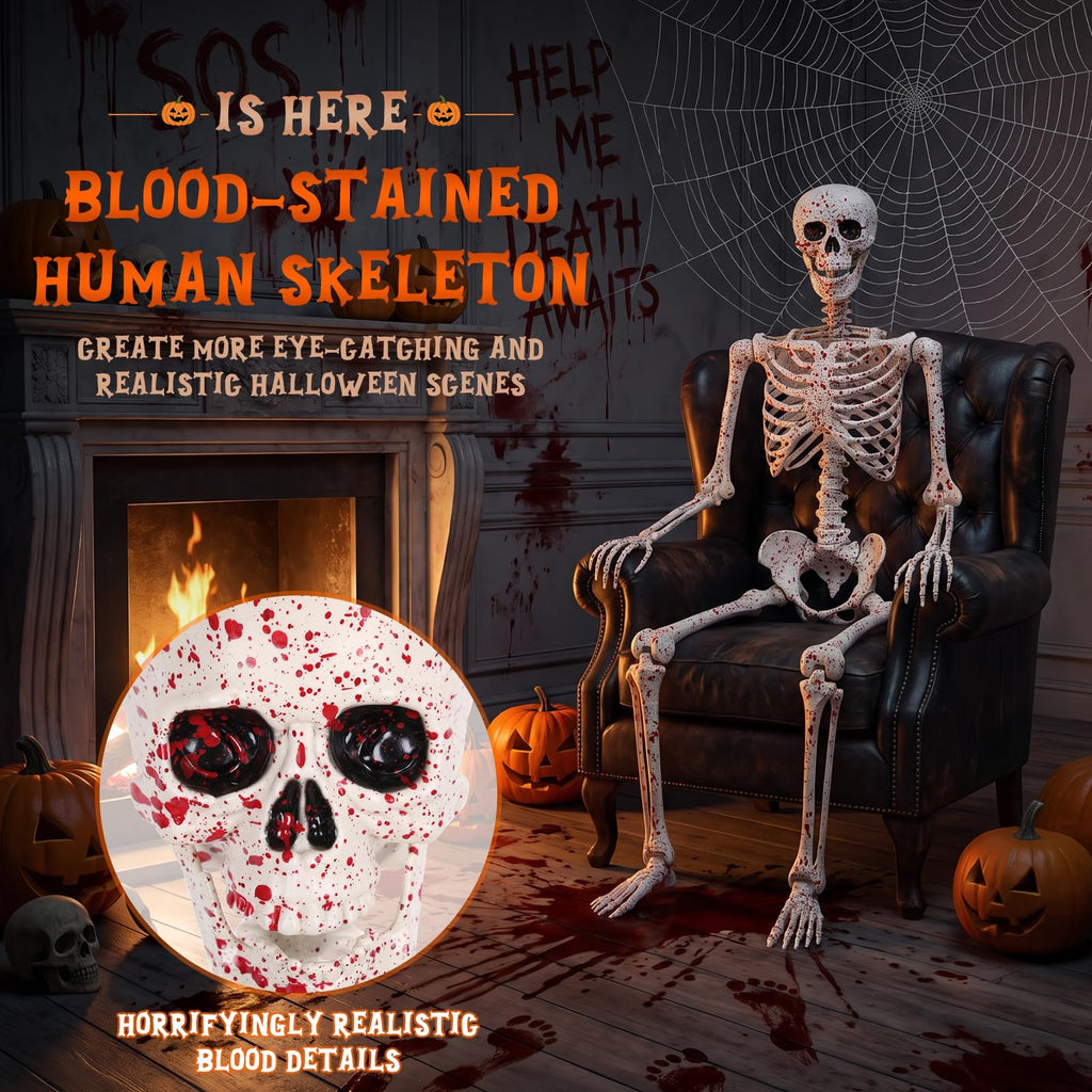 5.4FT Posable Life Size Skeleton Full Body Q592