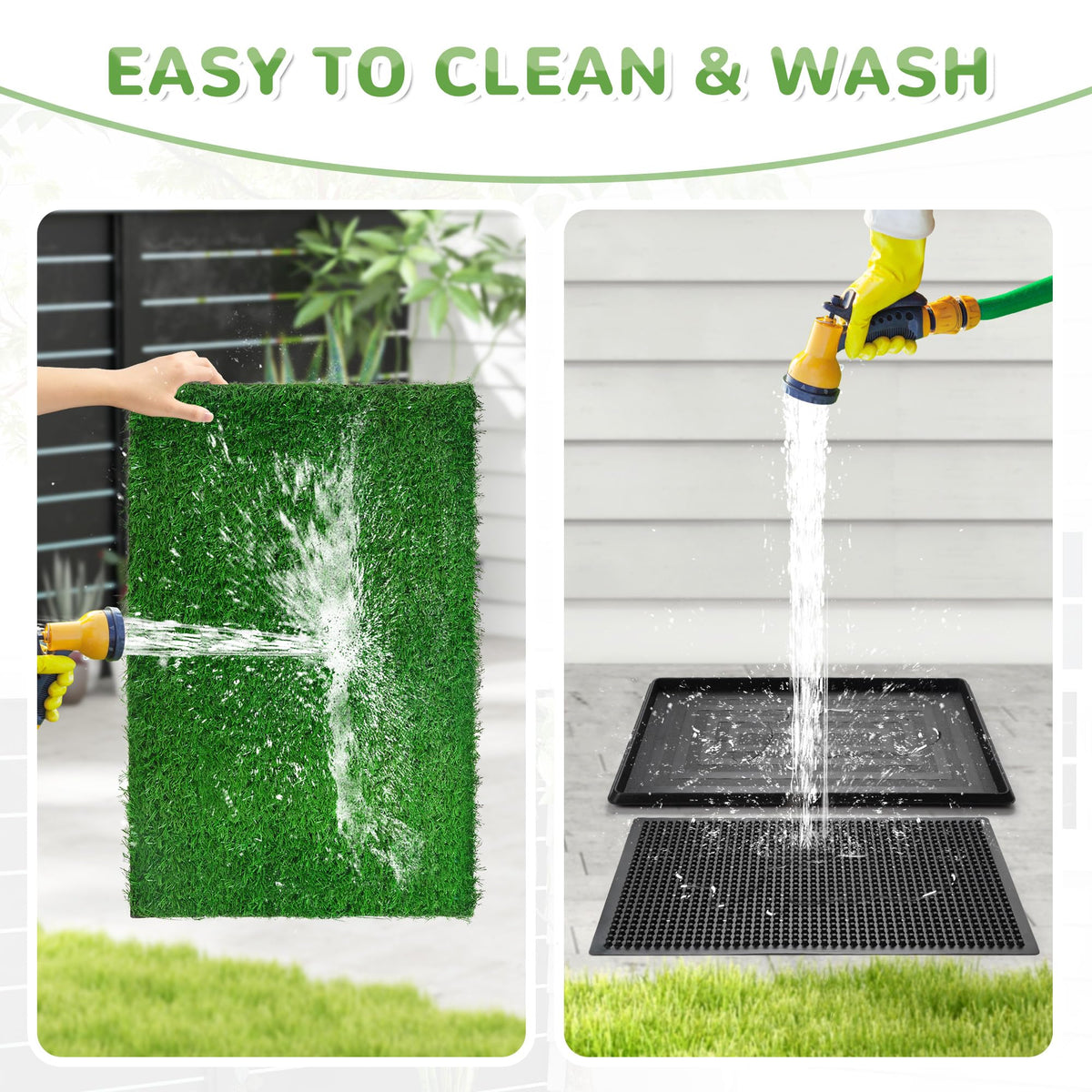 25" x 20" Reusable Indoor Dog Potty with Tray and 2 Artificial Grass Pads P45711