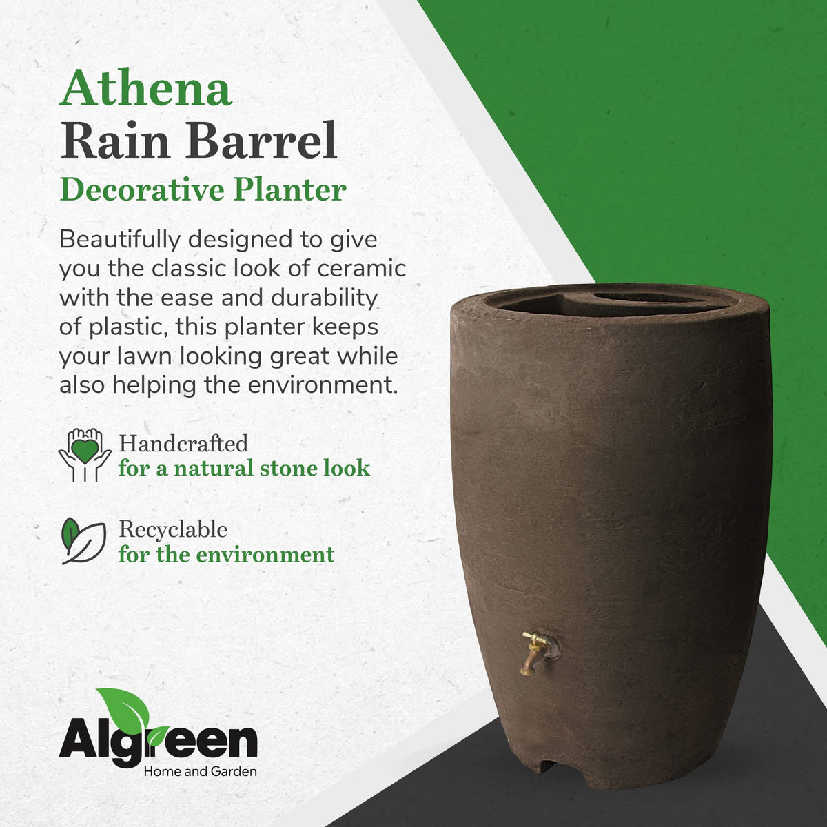 50 Gallon Plastic Rain Barrel 2 Pack V274
